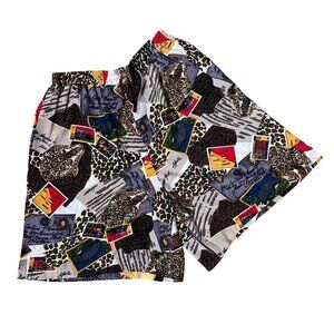 Vintage Elastic Waist Shorts 1990s Womens Jungle Safari Large SG Sport USA Retro